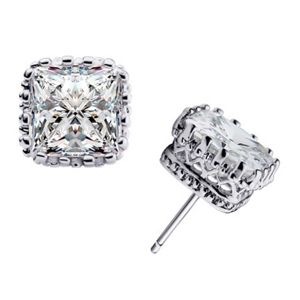 NWT Cubic Zirconia 6MM square earrings